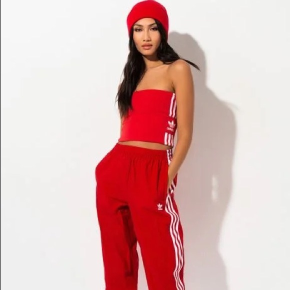 RED ADIDAS BANDEAU TUBE TOP, Size XS - Picture 3 of 14